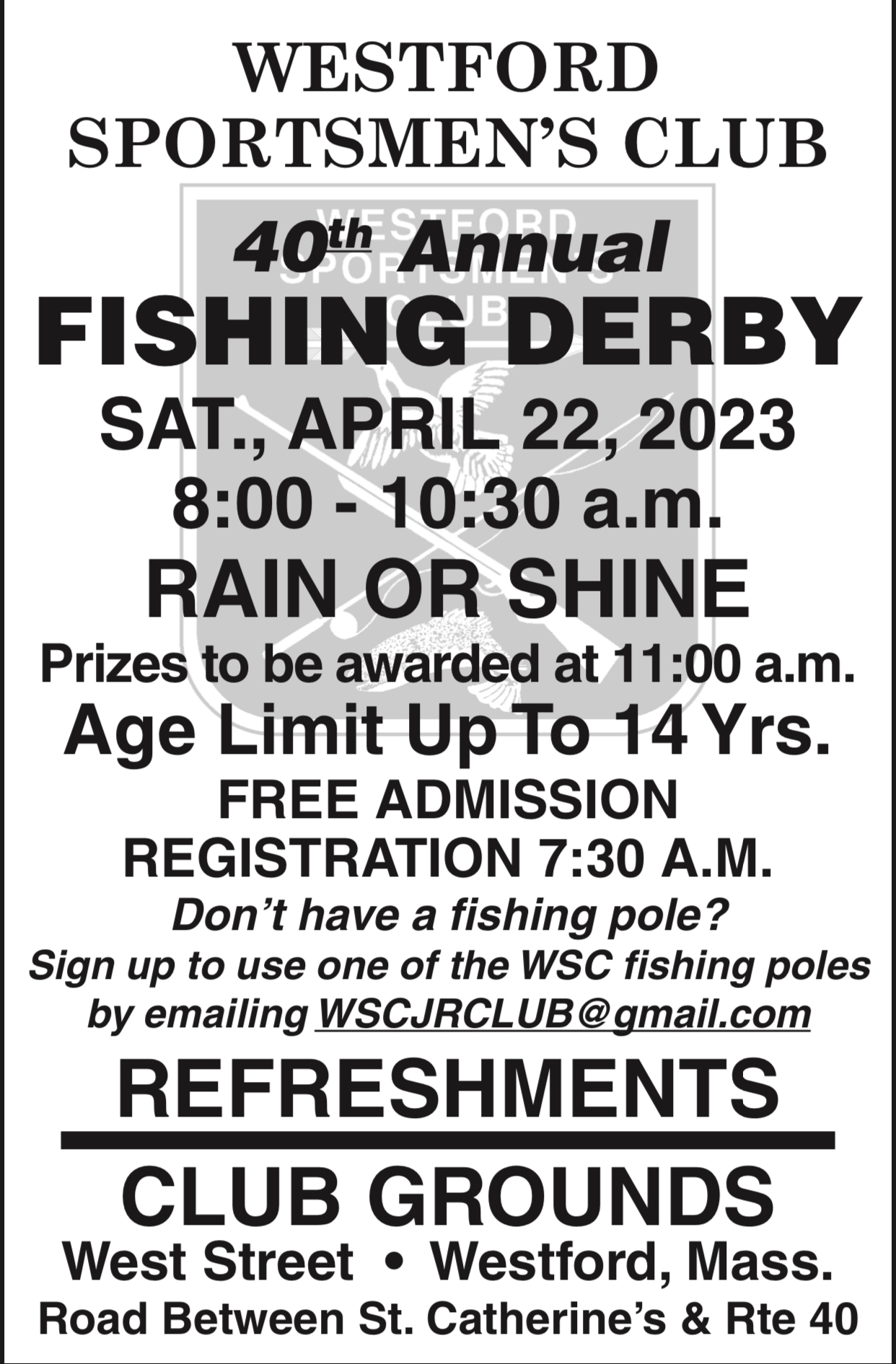 Jumbo Fishing Derby Publicity Poster
